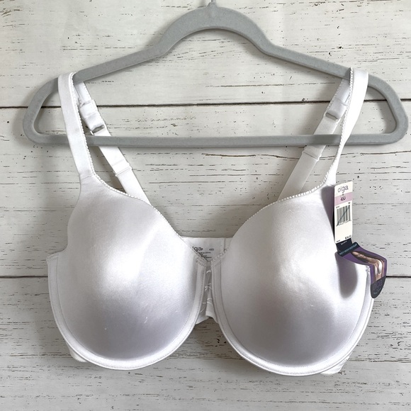 Olga Positively Fitting Pretty Smooth Sweetheart Bra in White, size 42D, NWT - Picture 1 of 11